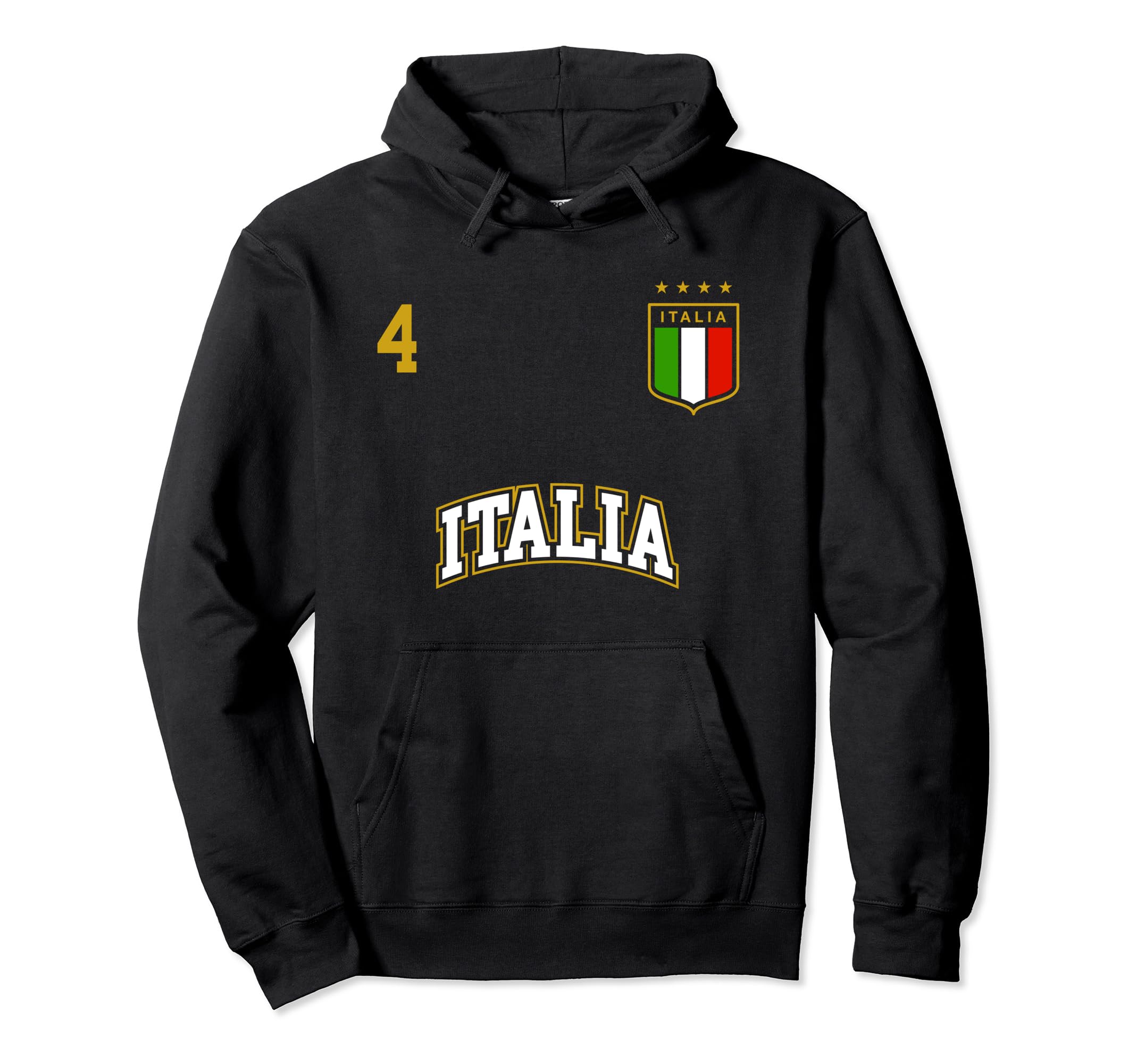Italy Soccer Team Number 4 Sports Italian Hoodie - Minimalist Print Unisex