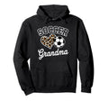 Soccer Grandma Funny Leopard Heart Hoodie - Aesthetic Graphic for Adults