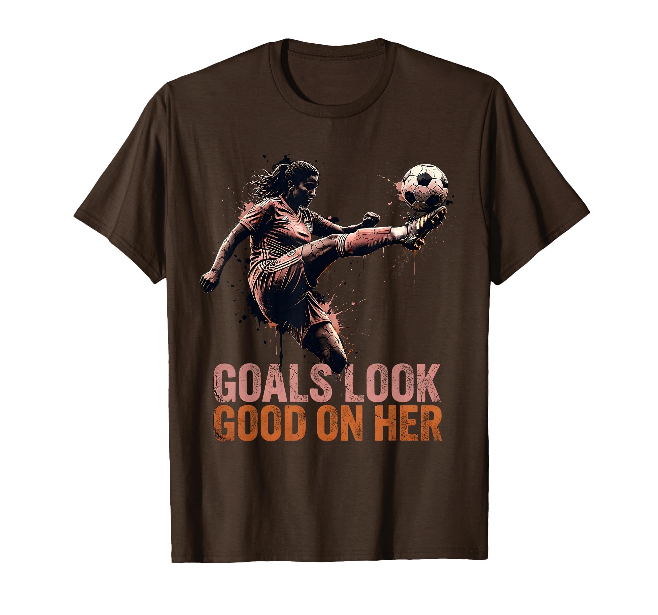 Goals Good Her Womens Soccer T-Shirt - Novelty Apparel for Adults
