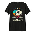 Soccer Coach Training Heart Beat T-Shirt - Custom Art Print Men Women