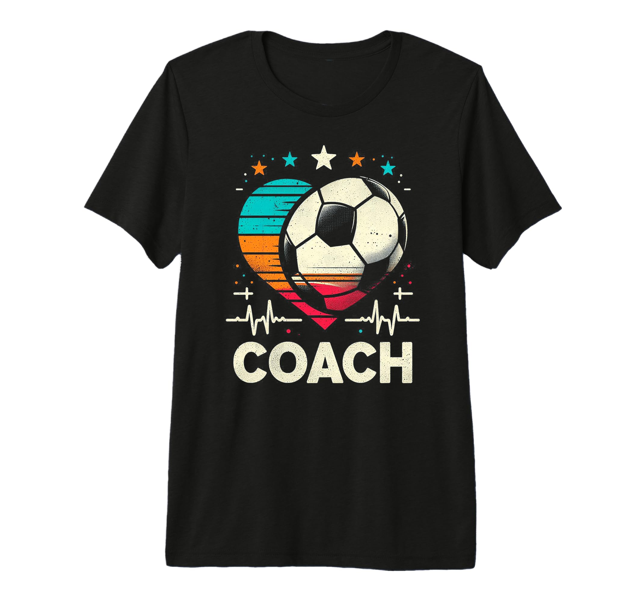 Soccer Coach Training Heart Beat T-Shirt - Custom Art Print Men Women