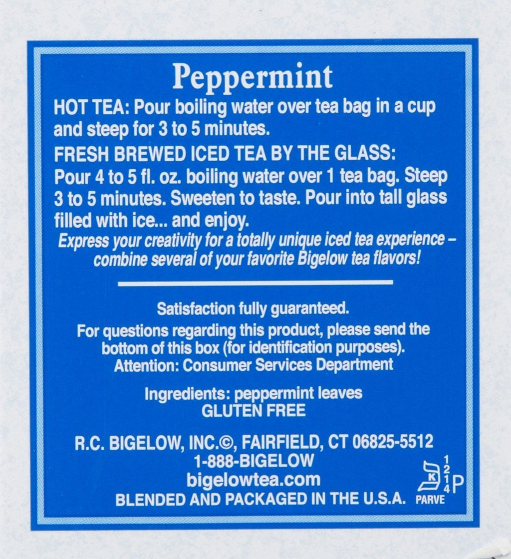 Bigelow Purely Peppermint Tea - Pack of 6 - 20 Tea Bags