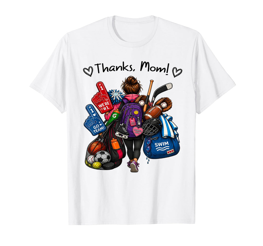 Mothers Day Thanks Mom Soccer Baseball T-Shirt - Trendy Graphic Men Women