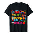 Eat Sleep School Ball Repeat Sports T-Shirt - Custom Art Print Unisex