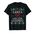 Santa Loves Soccer Legends Funny T-Shirt - Casual Everyday Wear Men Women