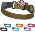 Dogline Biothane Waterproof Dog Collar with Herm Sprenger Stainless Steel Quick Release Buckle – Heavy Duty Tactical Durable Collar for Dogs – Comfortable and Safe Pet Collar, W 1" L 15-25", Brown