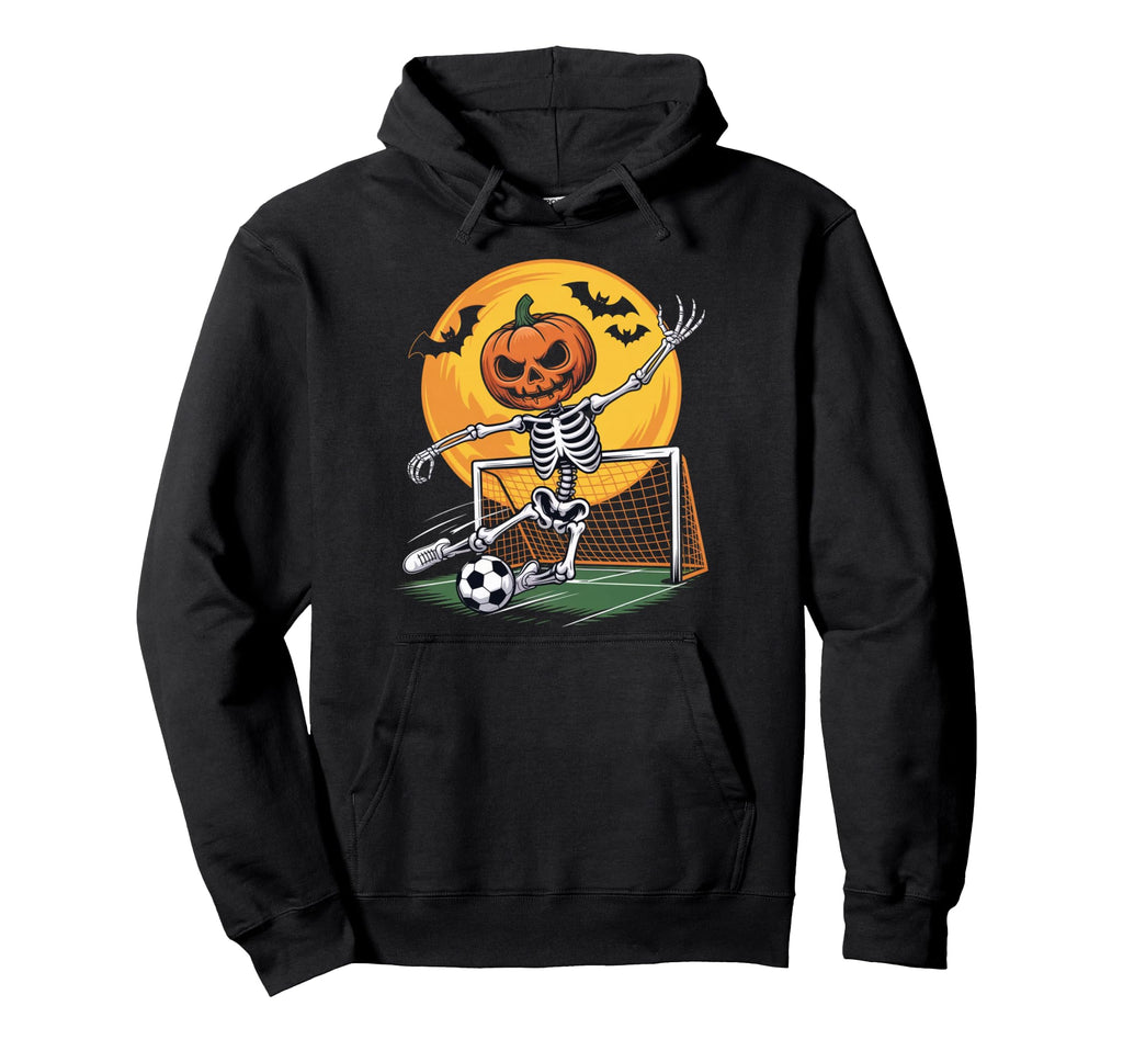 Pumpkin Skeleton Goalie Soccer Hoodie - Minimalist Print Men Women