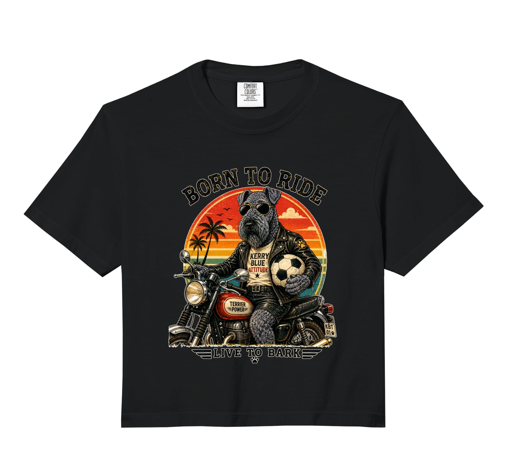 Kerry Blue Terrier Motorbike Love T-Shirt - Aesthetic Graphic Unisex