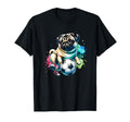 Pug Dog Soccer Champion Fan Ball T-Shirt - Casual Everyday Wear for Adults