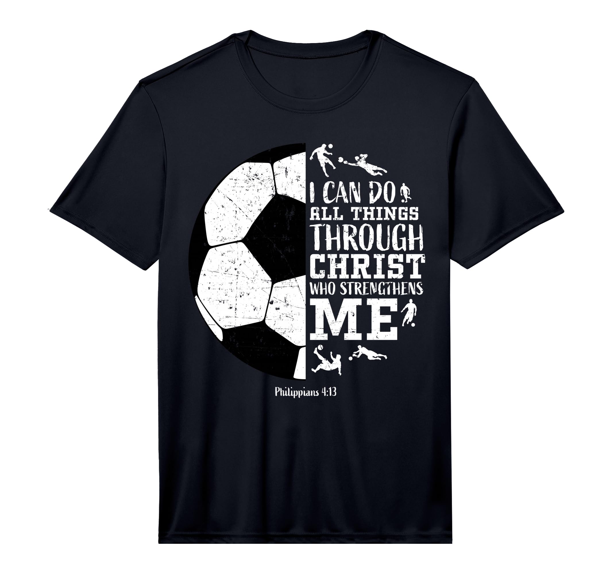 Christian Soccer Faith Bible Verse T-Shirt - Graphic Print Unisex