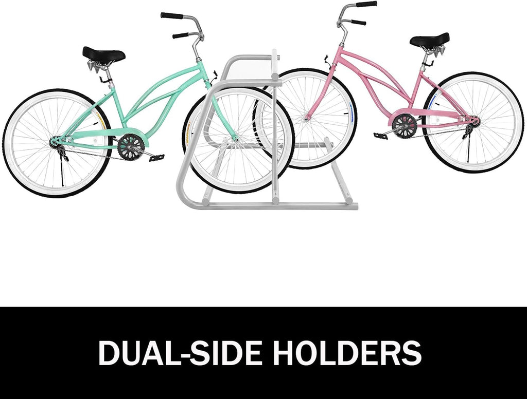 BestEquip 10 Holders Floor Bike Rack, 59" Length All-Steel Grid Bike Rack, 10-Bike Capacity Dual-Side Storage Stand for Garages Streets Yards Bike Events