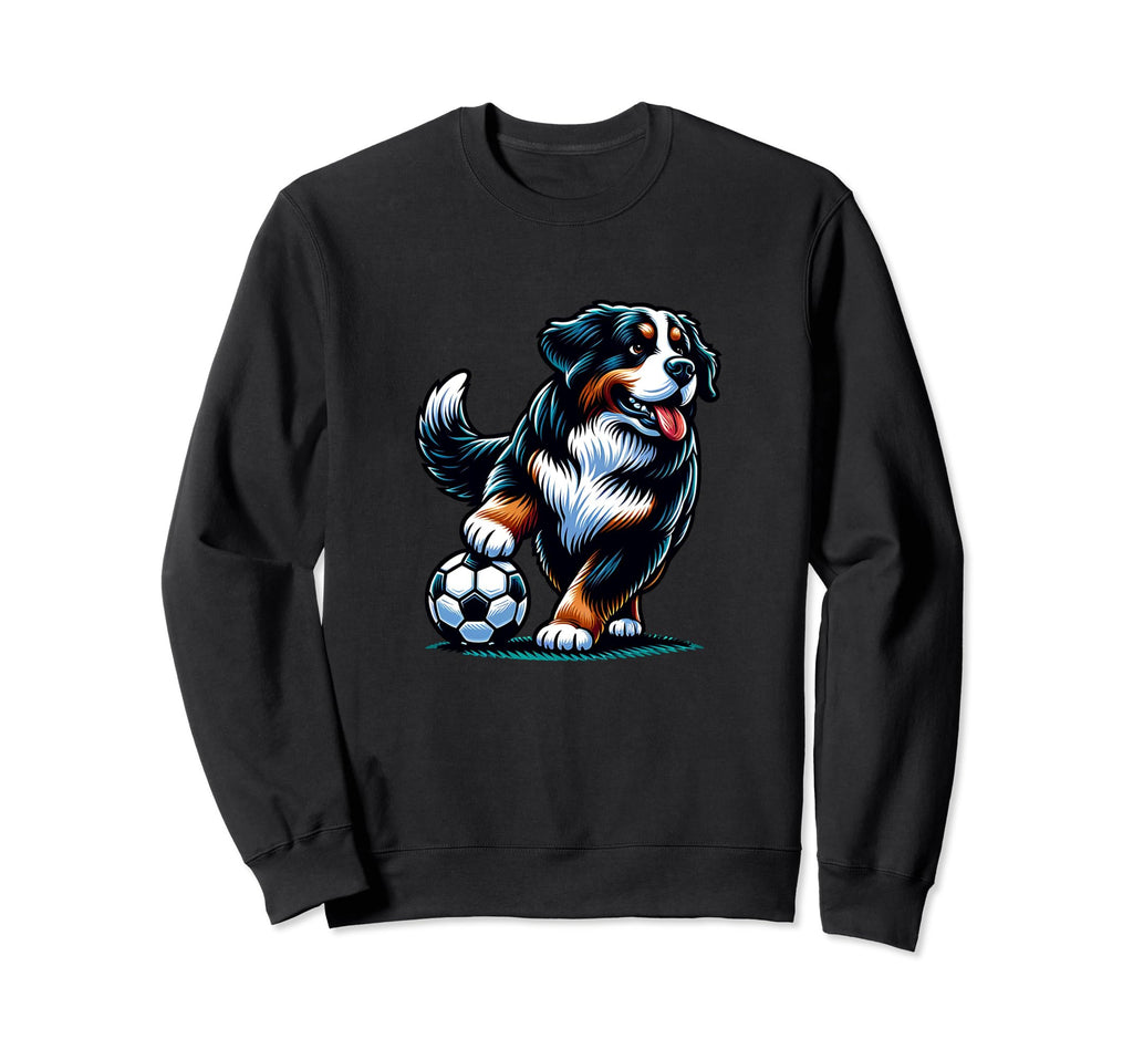 Bernese Mountain Dog Soccer Sweatshirt - Fun Novelty Design for Adults