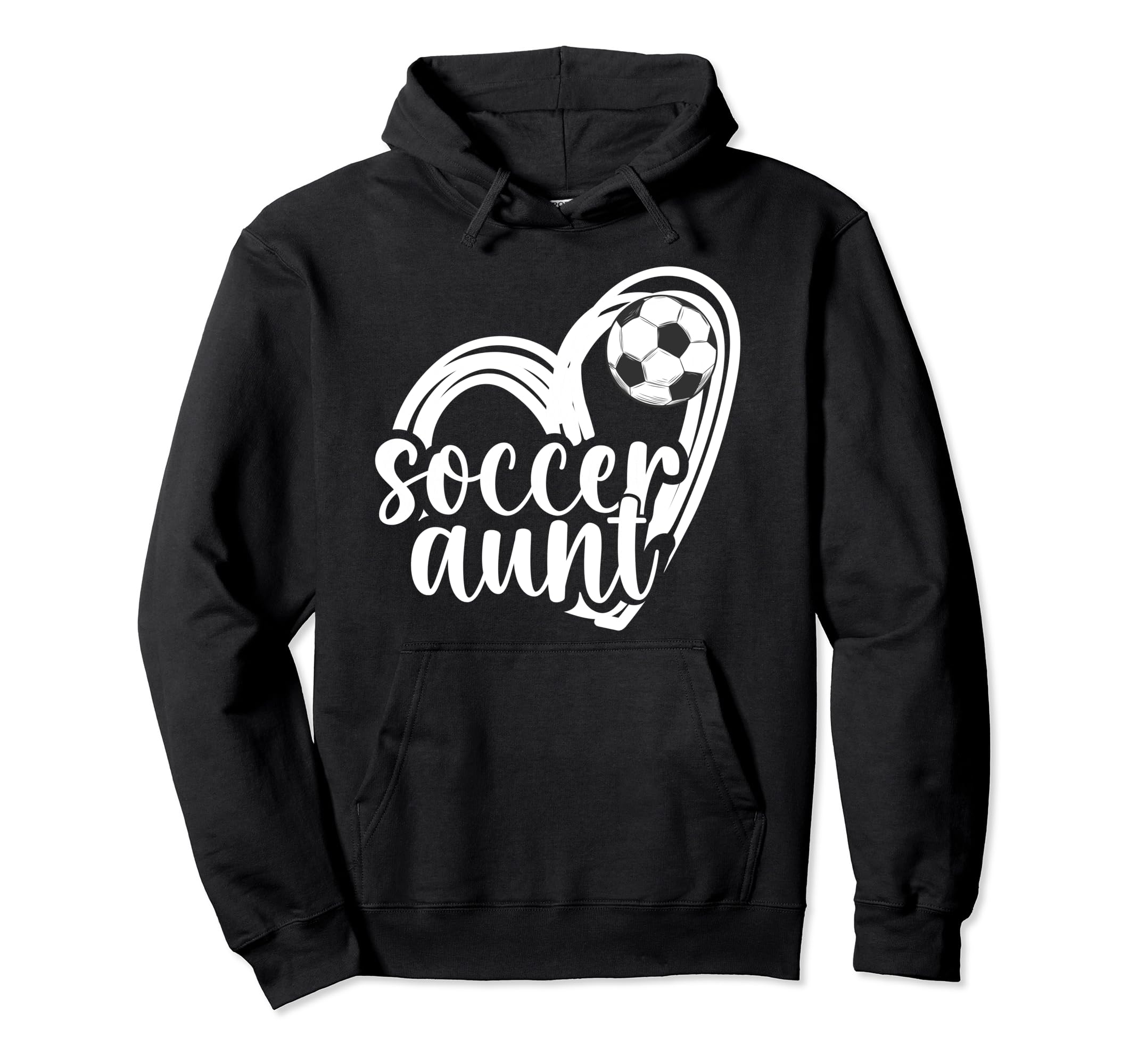 Soccer Aunt Heart Aunt Soccer Player Hoodie - Unique Graphic Men Women