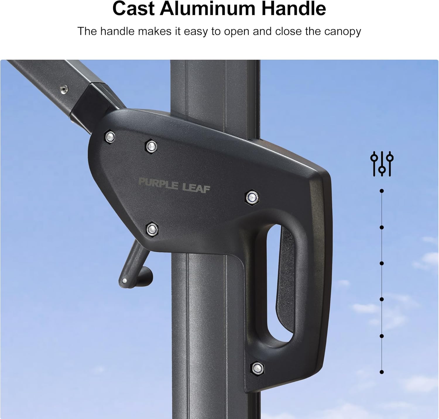 PURPLE LEAF 8 Feet Patio Umbrella Outdoor Cantilever Square Umbrella Aluminum Offset Umbrella with 360-degree Rotation for Garden Deck Pool Patio, Grey