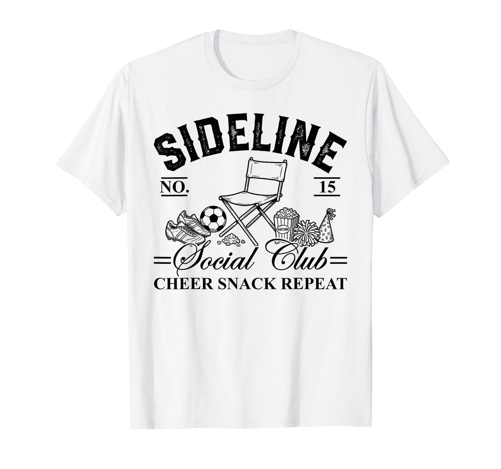 Funny Sideline Social Club Soccer Mom T-Shirt - Minimalist Print Unisex