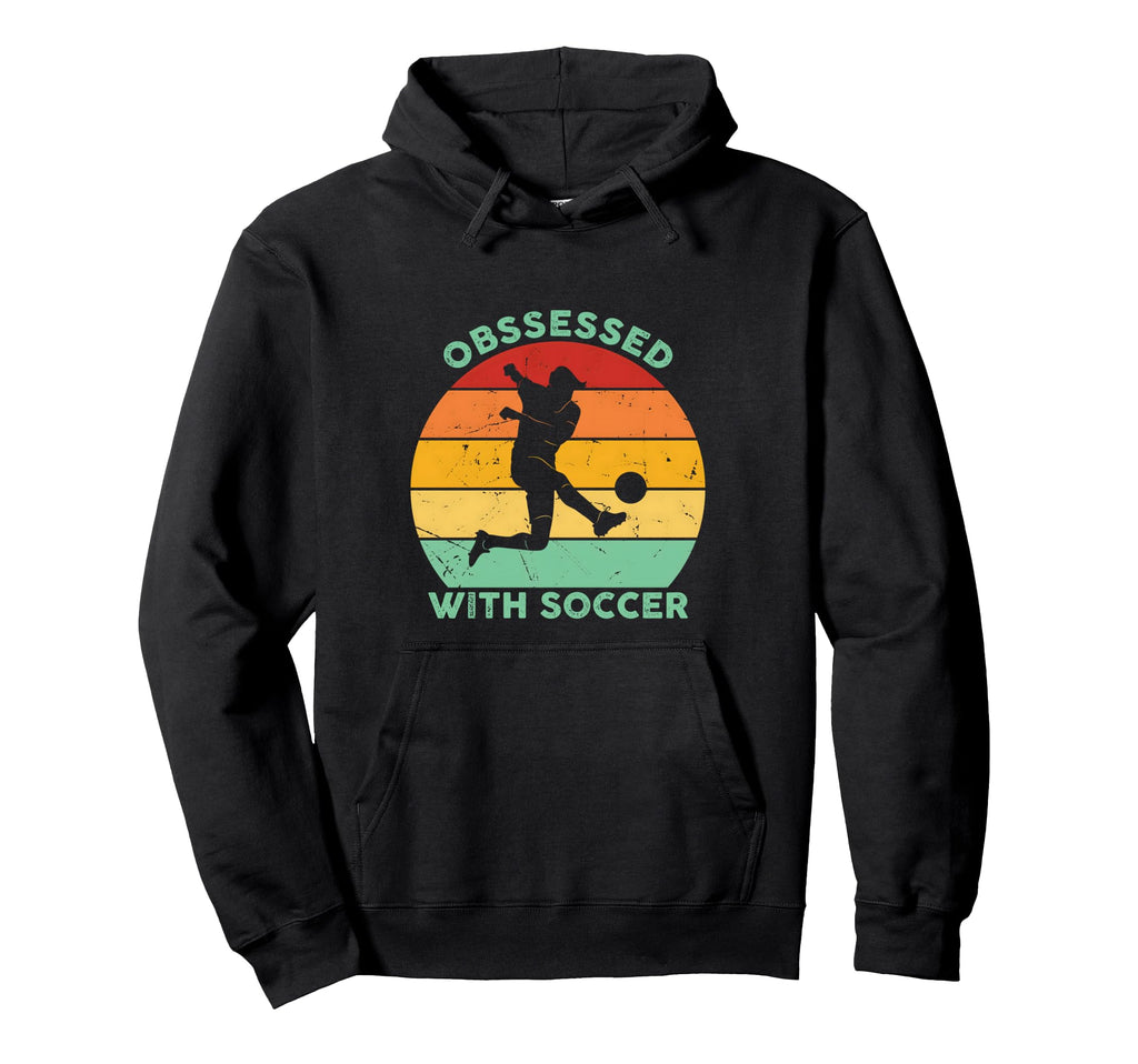 Sunset Soccer Silhouette Obsessed Soccer Hoodie - Aesthetic Graphic Unisex