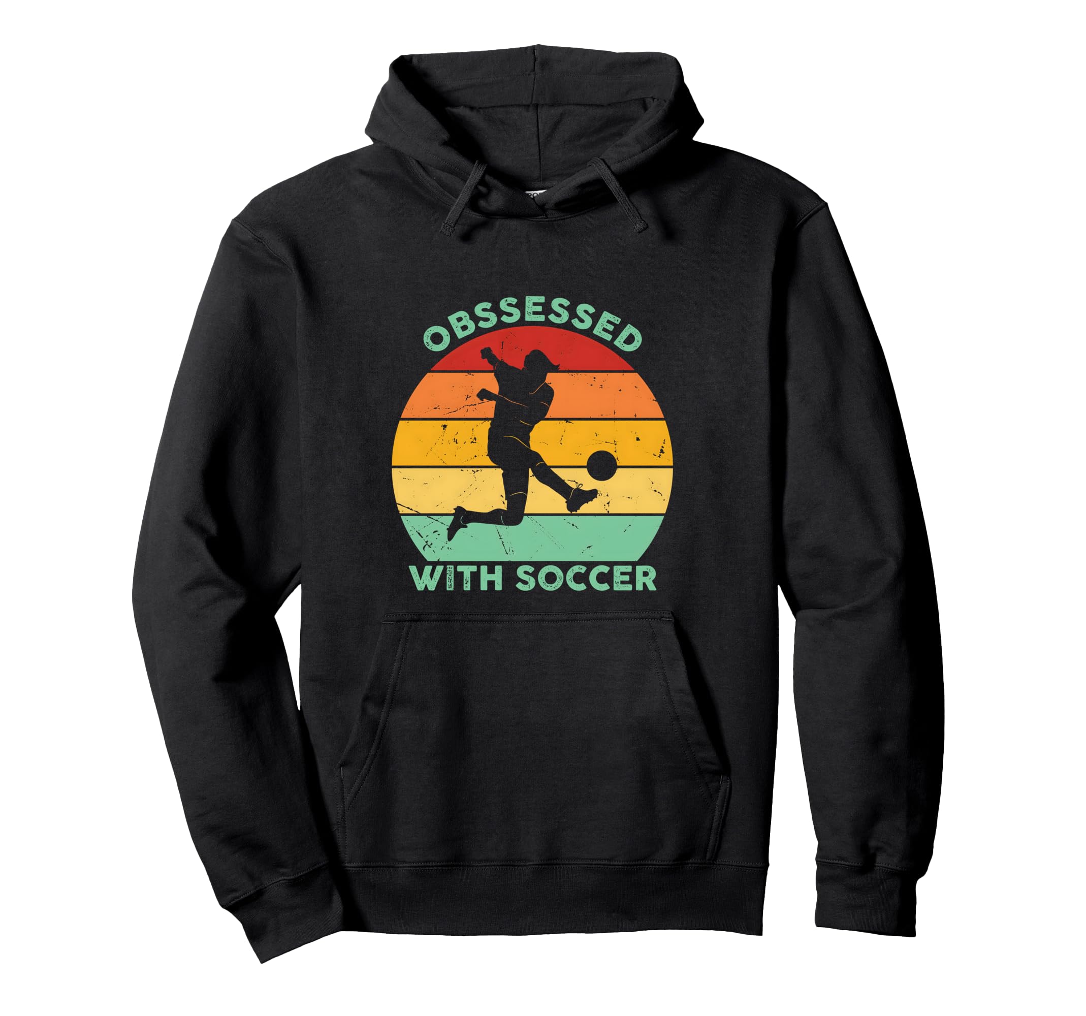 Sunset Soccer Silhouette Obsessed Soccer Hoodie - Novelty Apparel Men Women