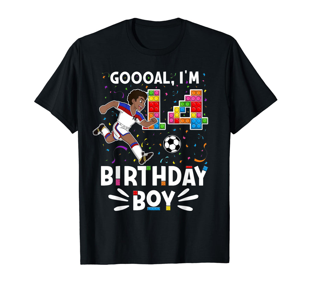 Mens Goooal Im 14 I Building Blocks I 14Th T-Shirt - Graphic Print Unisex