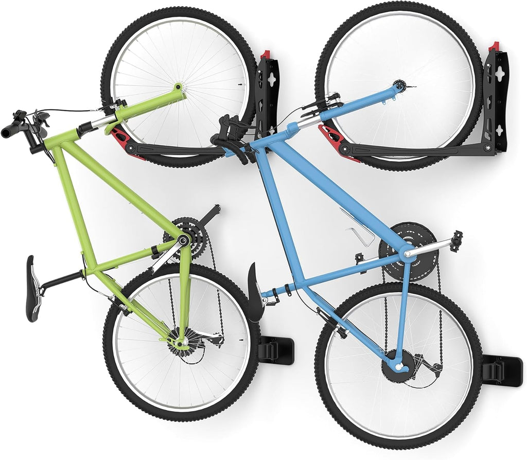WALMANN BIKEPAL No Lifting Wall Mount Swivel Bike Rack, Vertical Bike Wall Hangers for Garage Space Saving Bike Storage Solution(2 Pack)