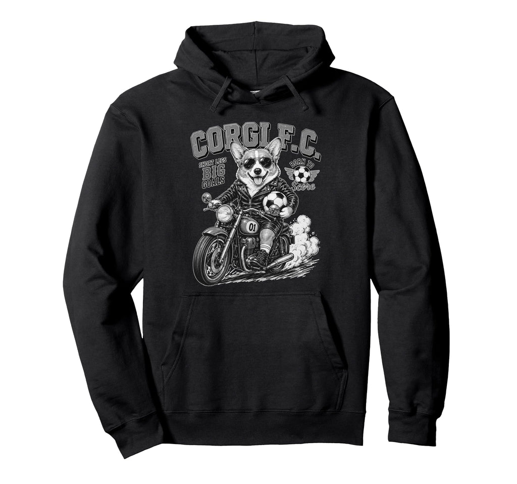 Pembroke Welsh Corgi Motorbike Love Hoodie - Fun Novelty Design Men Women