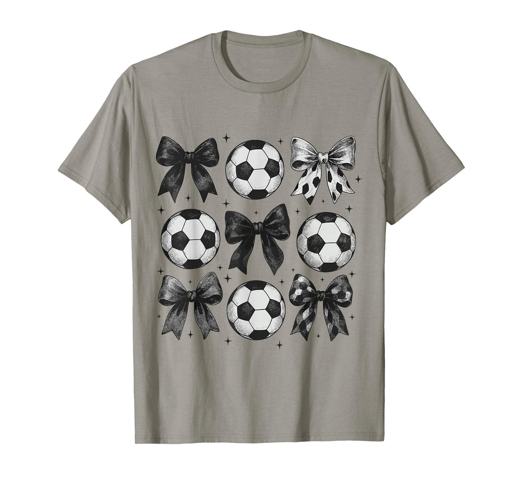 Soccer Coquette Bow Funny Soccer Bow T-Shirt - Novelty Apparel for Adults