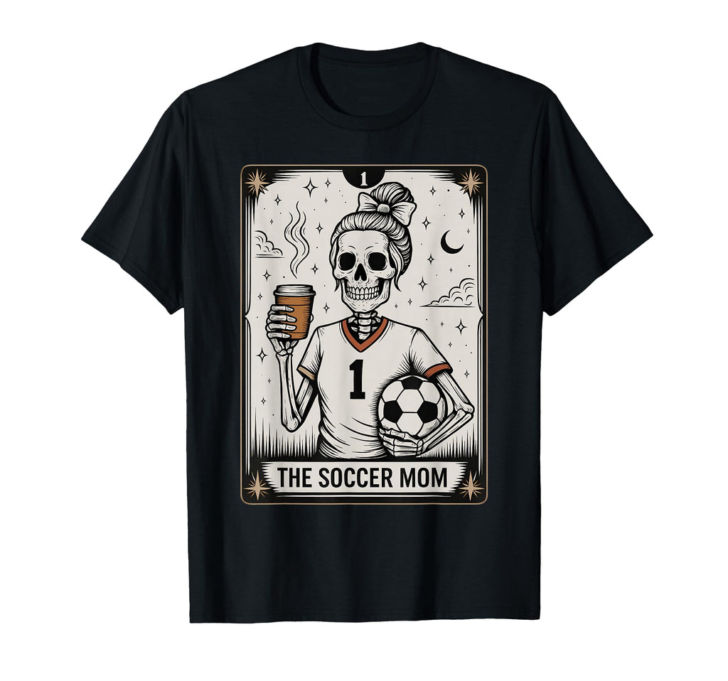 Soccer Mom Tarot Card Halloween T-Shirt - Fun Novelty Design for Adults