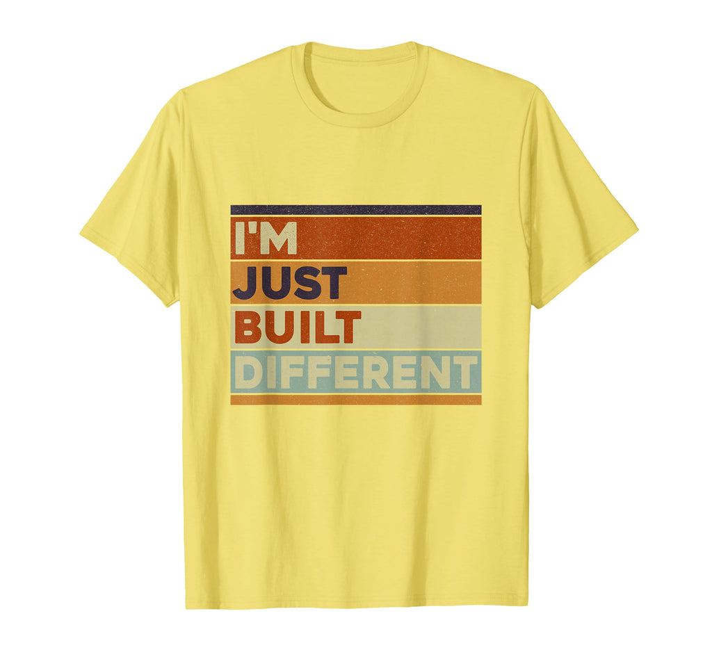 Im Just Built Different Distressed T-Shirt - Novelty Apparel for Adults