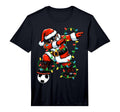 Dabbing Santa Soccer Lights Soccer T-Shirt - Minimalist Print Unisex