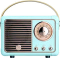 Retro Bluetooth Speaker,Wireless Vintage Small Speaker, Hands-Free Call,400mA Battery,TF Card, Aux Line, Portable Speaker for iOS Android Smartphone Home Office Gift Ideas Blue