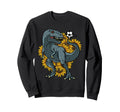 Trex Playing Soccer Sunflower Funny Sweatshirt - Graphic Print Men Women