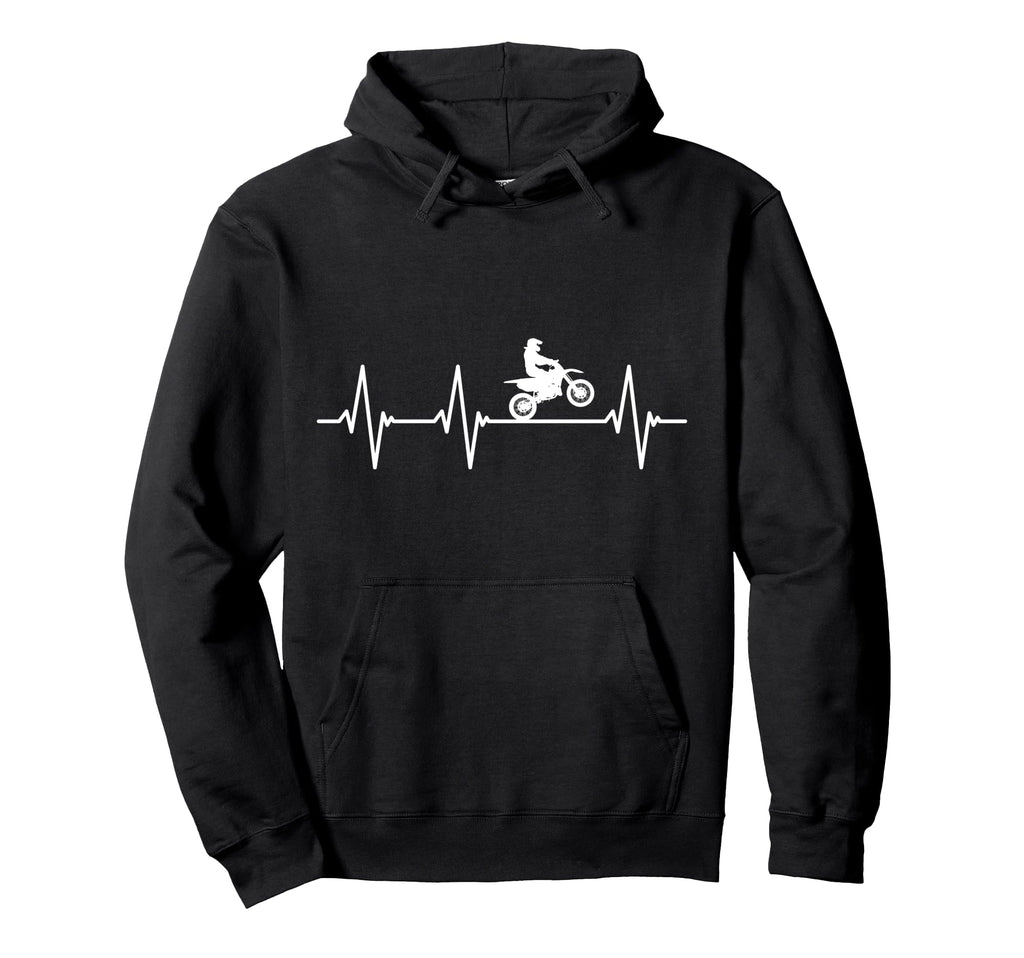 Dirt Bike Heartbeat Motocross Hoodie - Custom Art Print Unisex