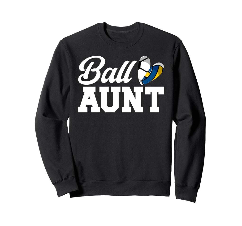Ball Aunt Heart Volleyball Soccer Sweatshirt - Custom Art Print for Adults