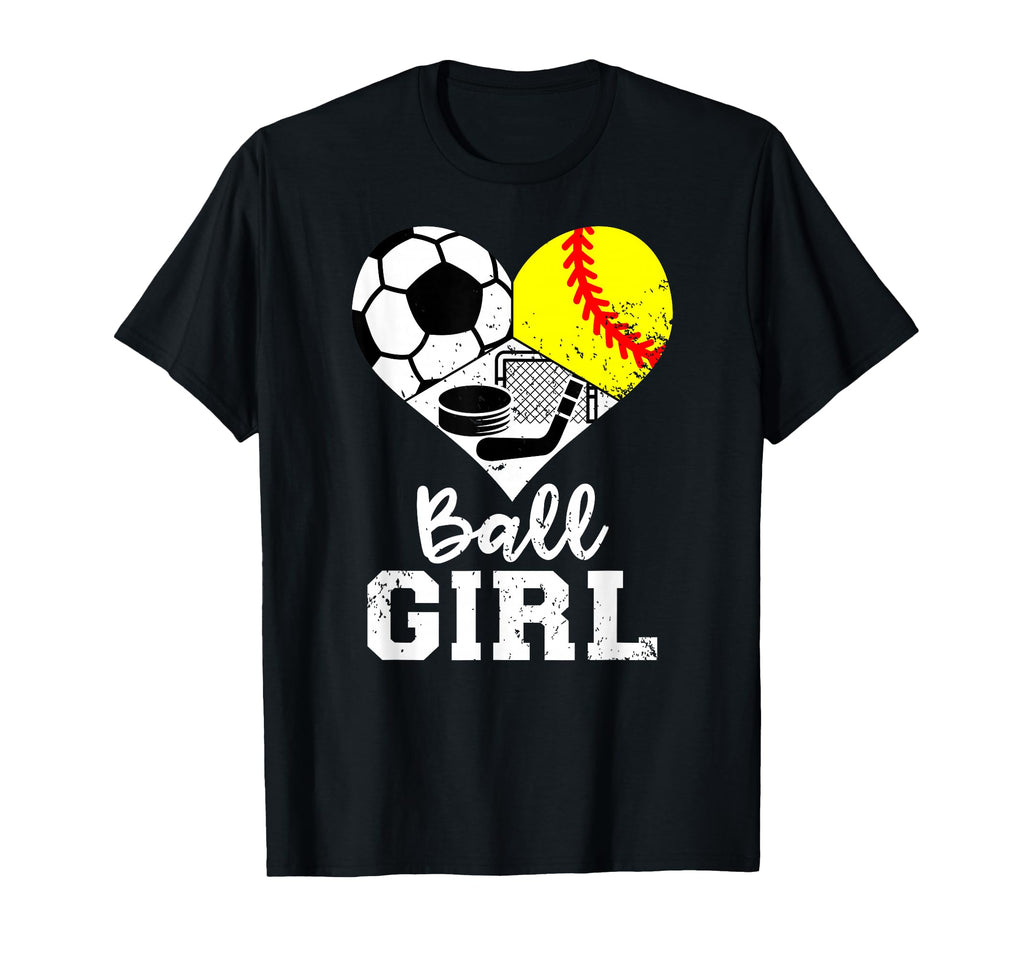 Ball Heart Soccer Softball Hockey T-Shirt - Aesthetic Graphic Men Women