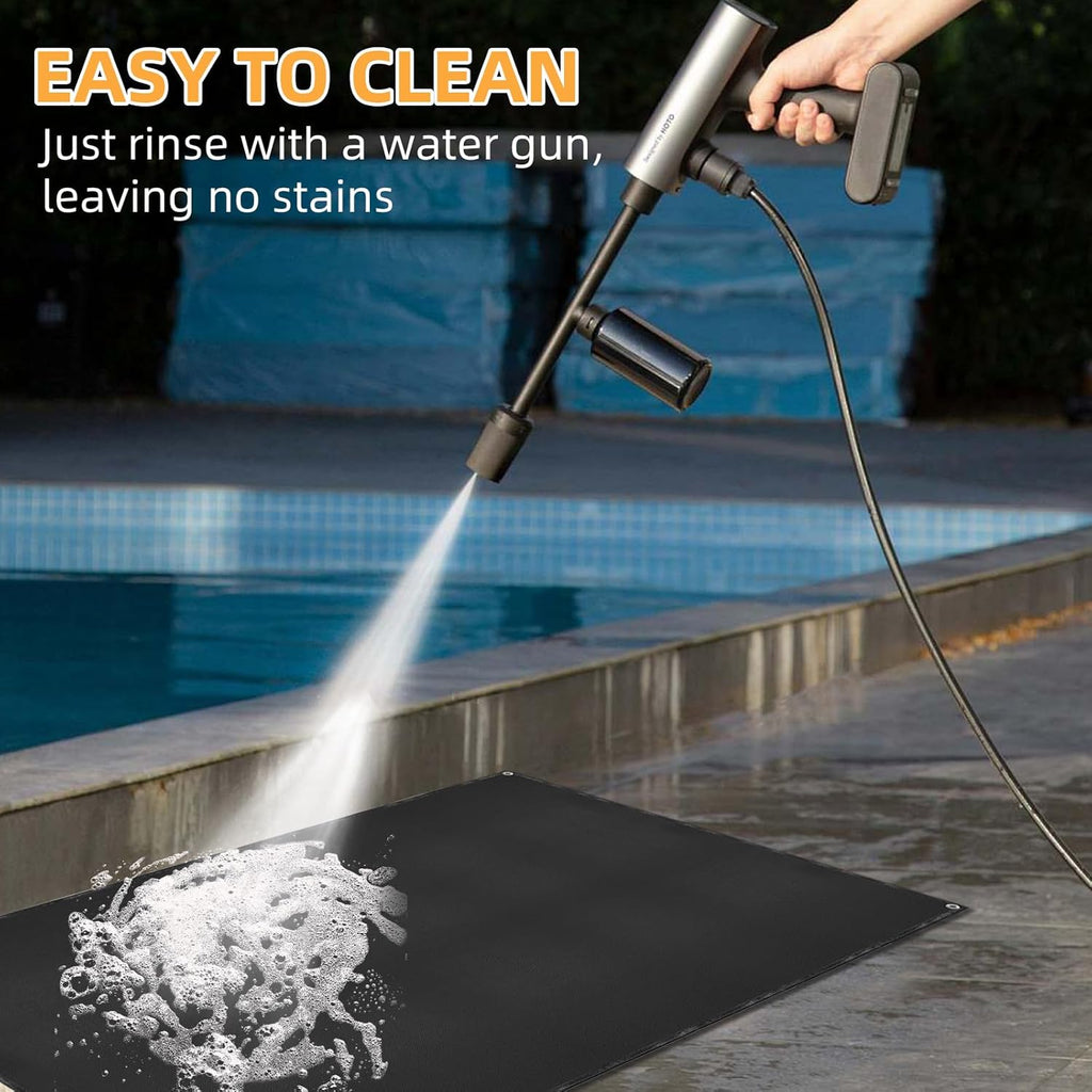 Under Grill Mat for Outdoor Grilling, 70 x 48 inches Double-Sided Fireproof Waterproof BBQ Protector for Deck and Patio Under Grill Mat for Outdoor BBQ