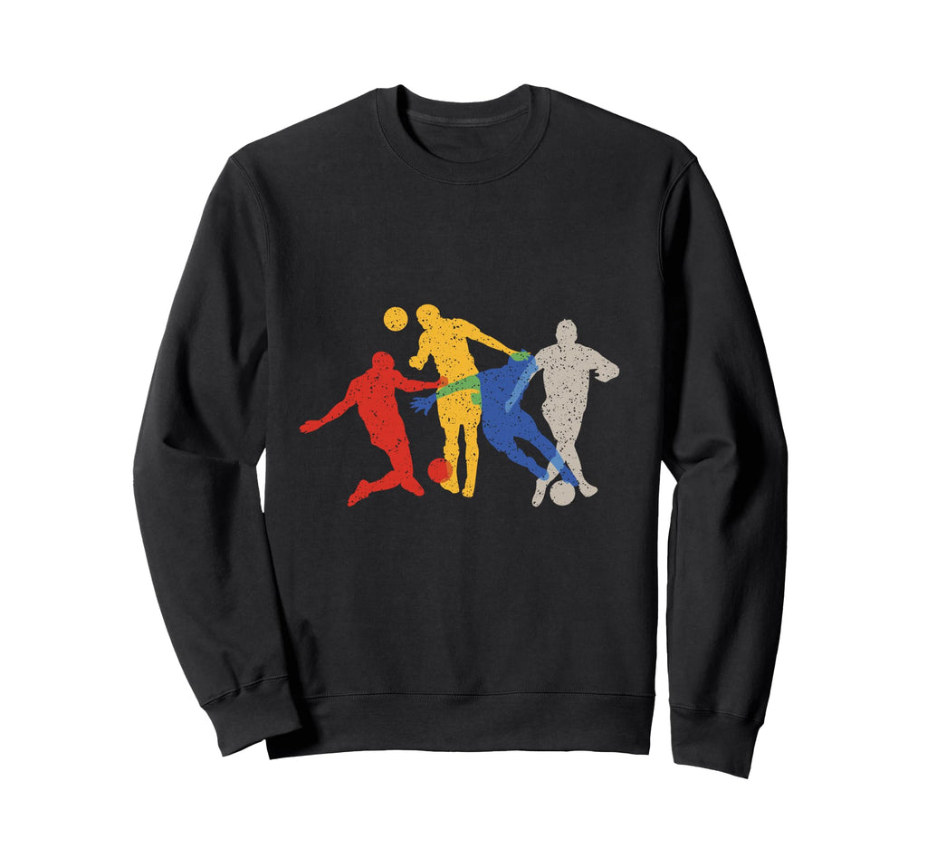 Soccer Players Silhouettes Soccer Sweatshirt - Minimalist Print for Adults