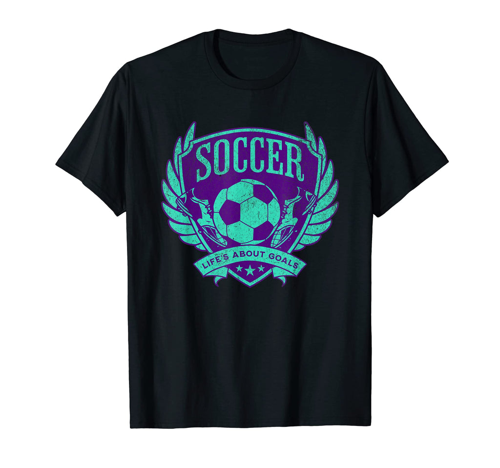 Purple Teal Distressed Lifes T-Shirt - Casual Everyday Wear Men Women