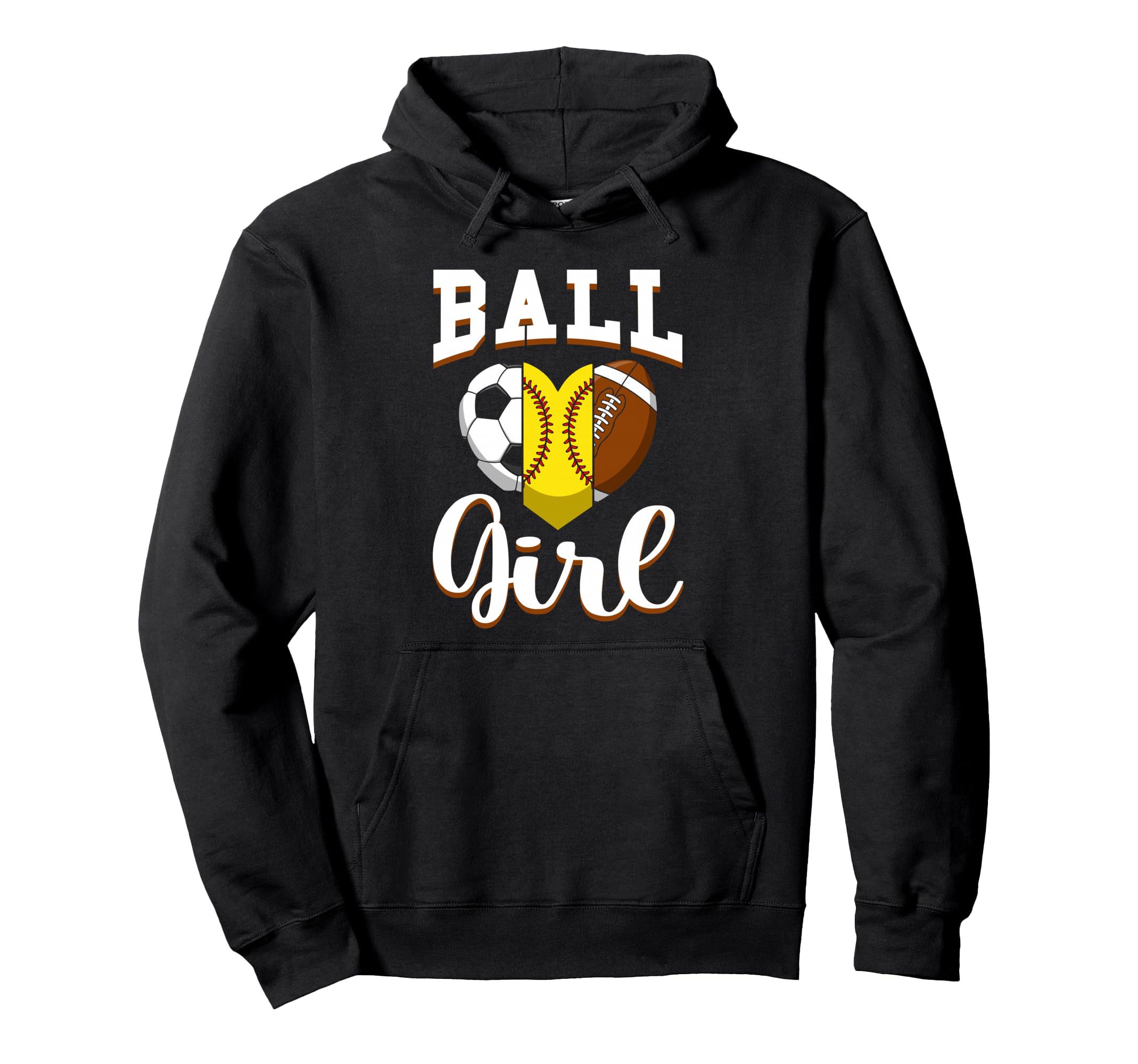 Ball Sports Heart Soccer Softball Hoodie - Fun Novelty Design Unisex