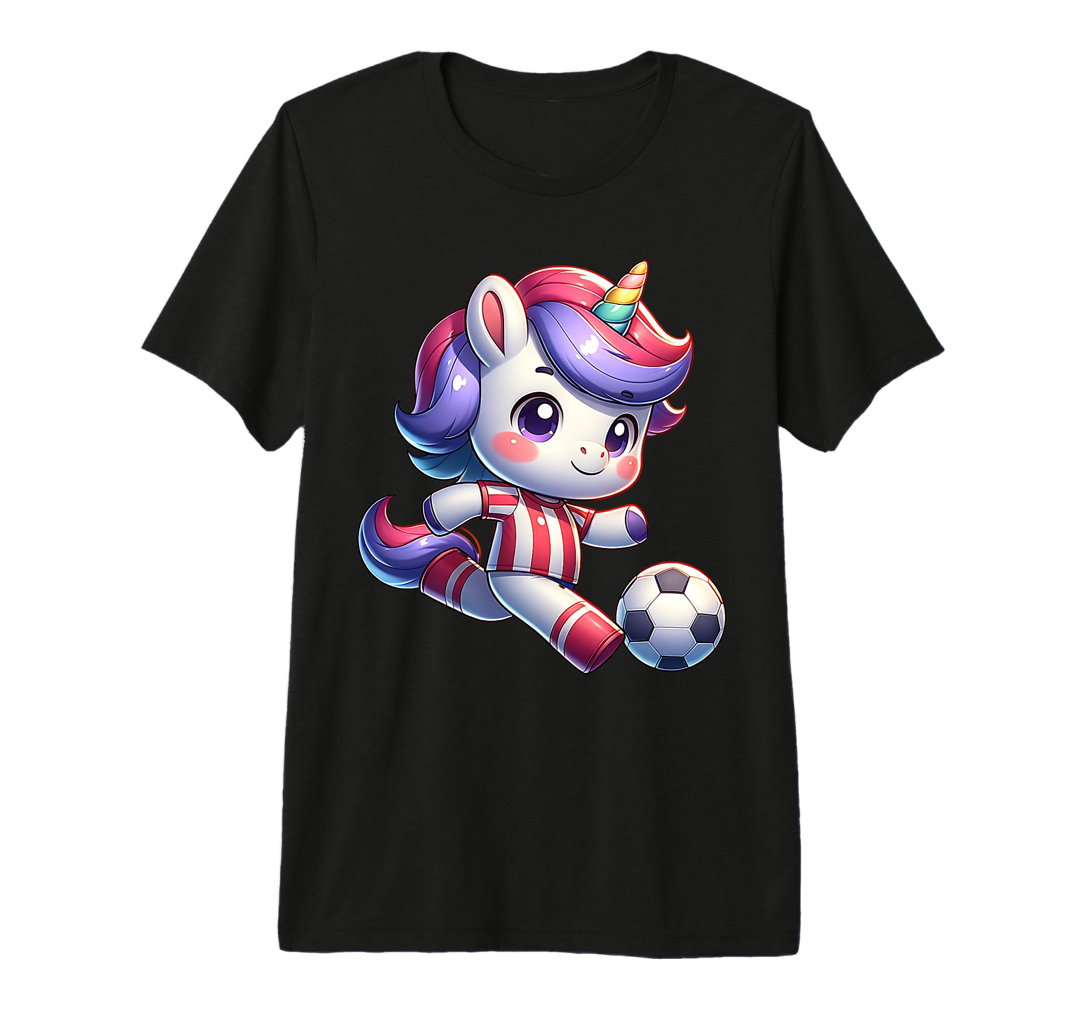 Footballer Unicorn Fans Soccer Team T-Shirt - Unique Graphic Men Women