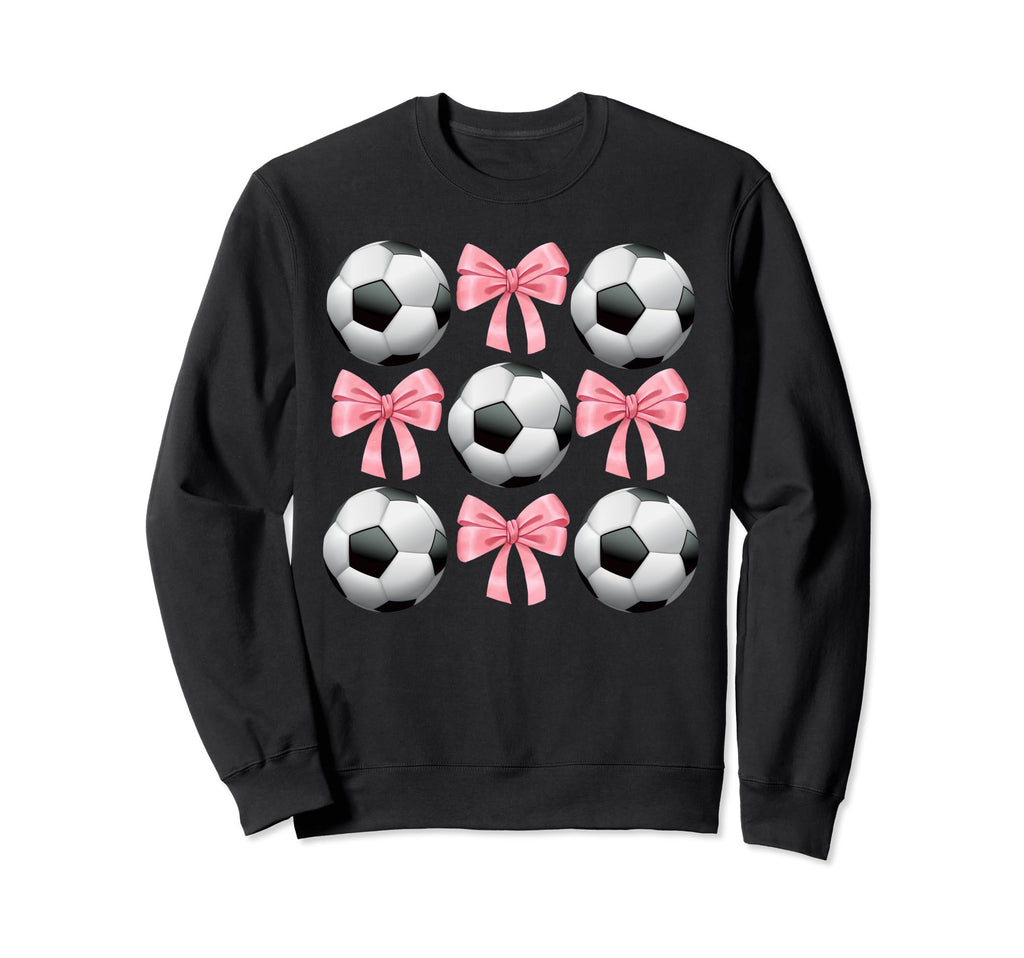 Soccer And Bows Coquette Soccer Mom Sweatshirt - Fun Novelty Design Unisex