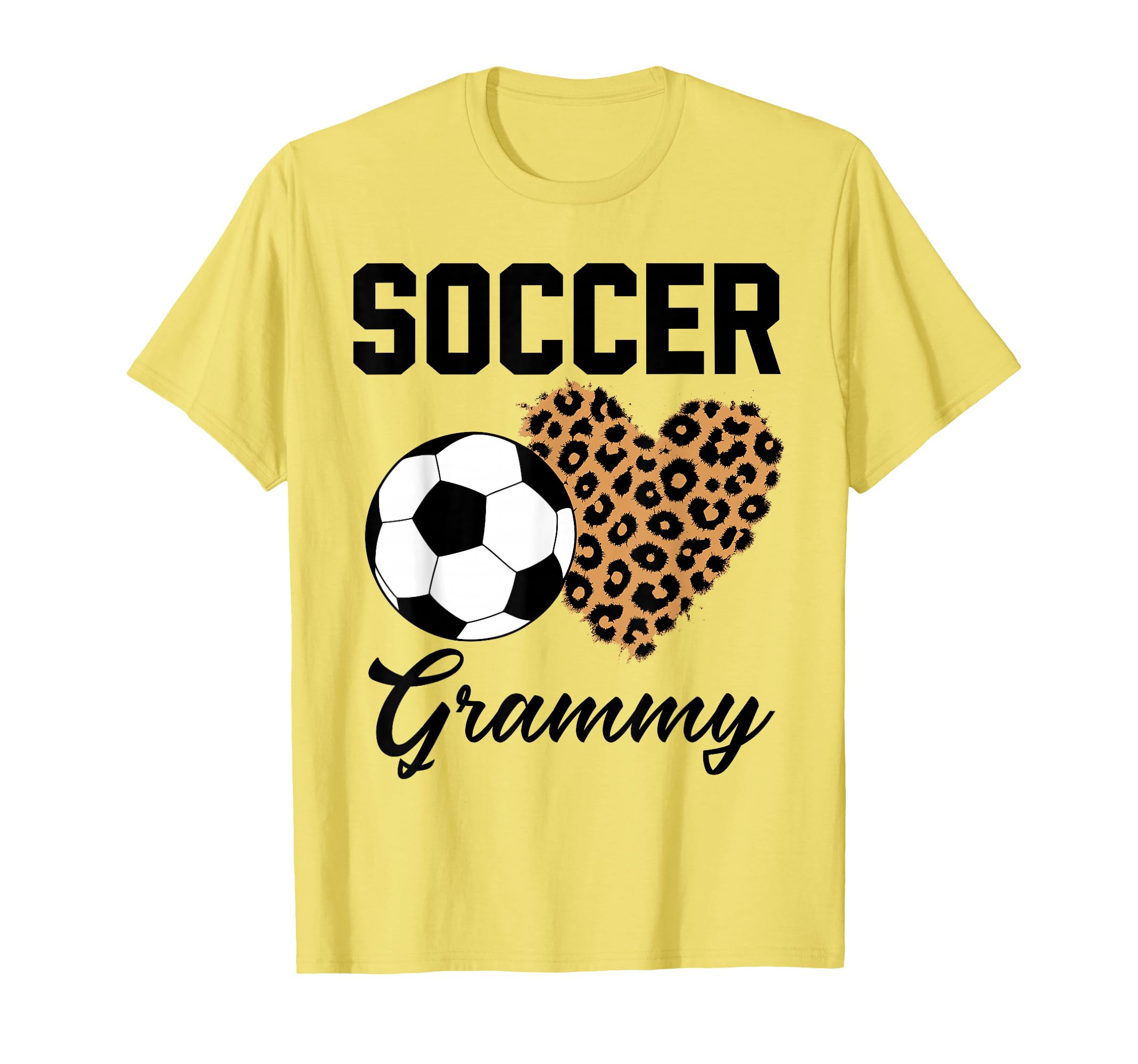 Soccer Grammy Leopard Heart Grammy T-Shirt - Unique Graphic Unisex