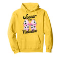 Soccer Is My Valentine Coquette Bow Hoodie - Unique Graphic Unisex