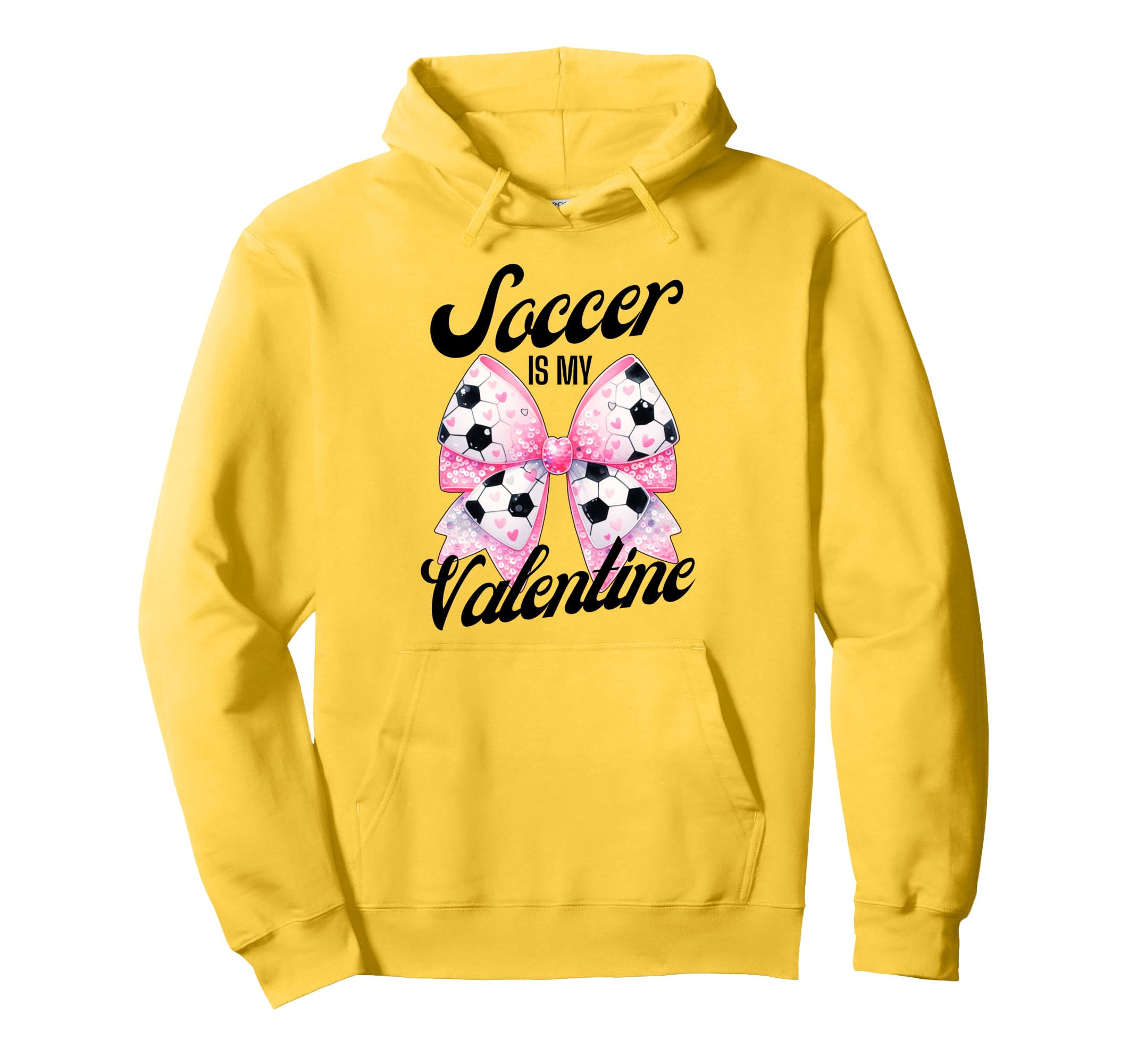 Soccer Is My Valentine Coquette Bow Hoodie - Unique Graphic Unisex