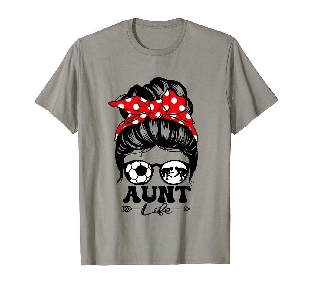 Aunt Life Messy Bun Hair Funny T-Shirt - Aesthetic Graphic for Adults