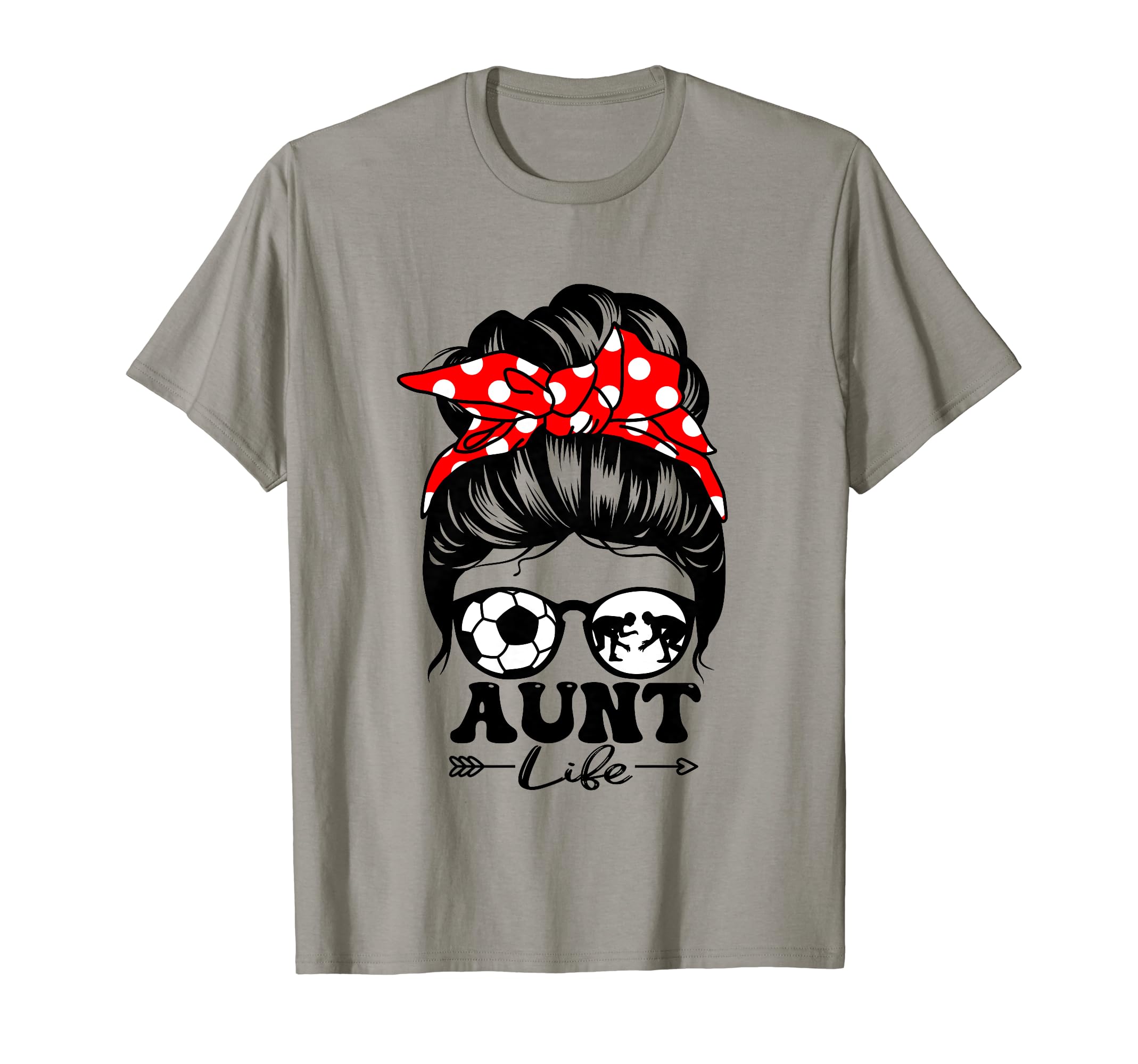 Aunt Life Messy Bun Hair Funny T-Shirt - Aesthetic Graphic for Adults