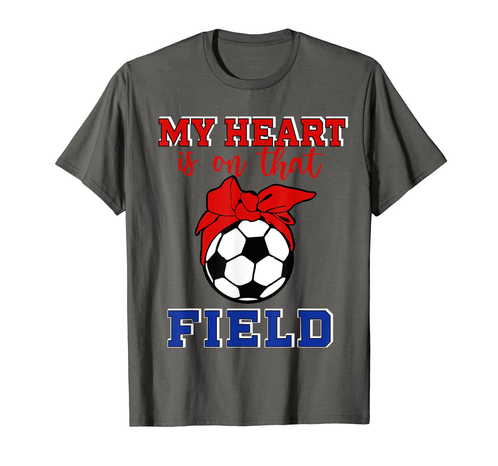 Leopard My Heart Is That Field Soccer T-Shirt - Custom Art Print Unisex