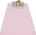 Cat Litter Mat, Extra Large 40" x 28" Silicone Mat Litter Trapping Mat for Scatter Control, Soft on Kitty Paws, Easy to Clean (Pink)