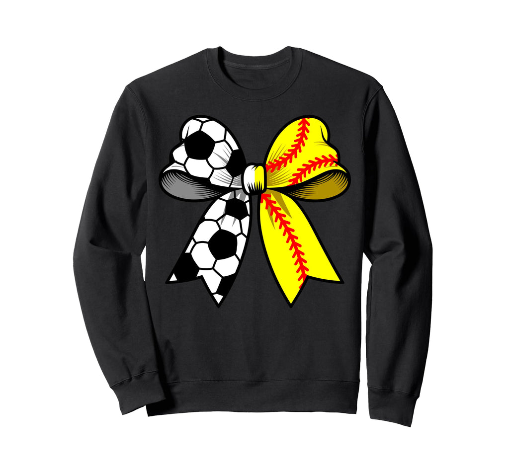 Soccer Softball Coquette Bow Funny Sweatshirt - Streetwear Style Men Women