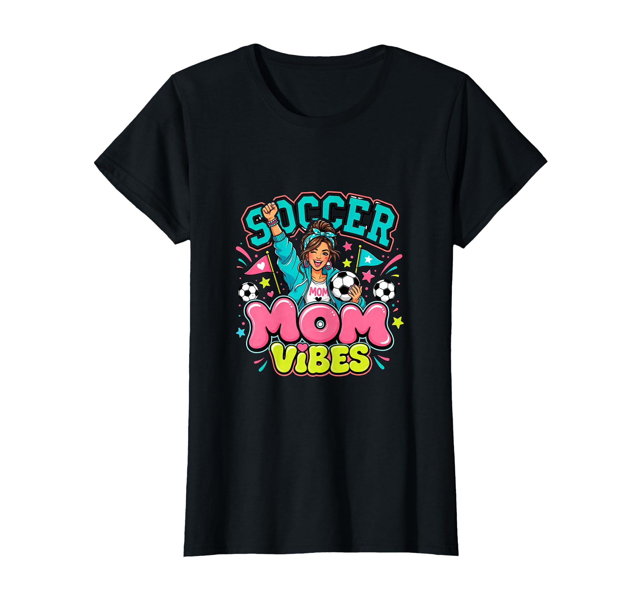 Soccer Mom Vibes Sports Cheer T-Shirt - Trendy Graphic Men Women
