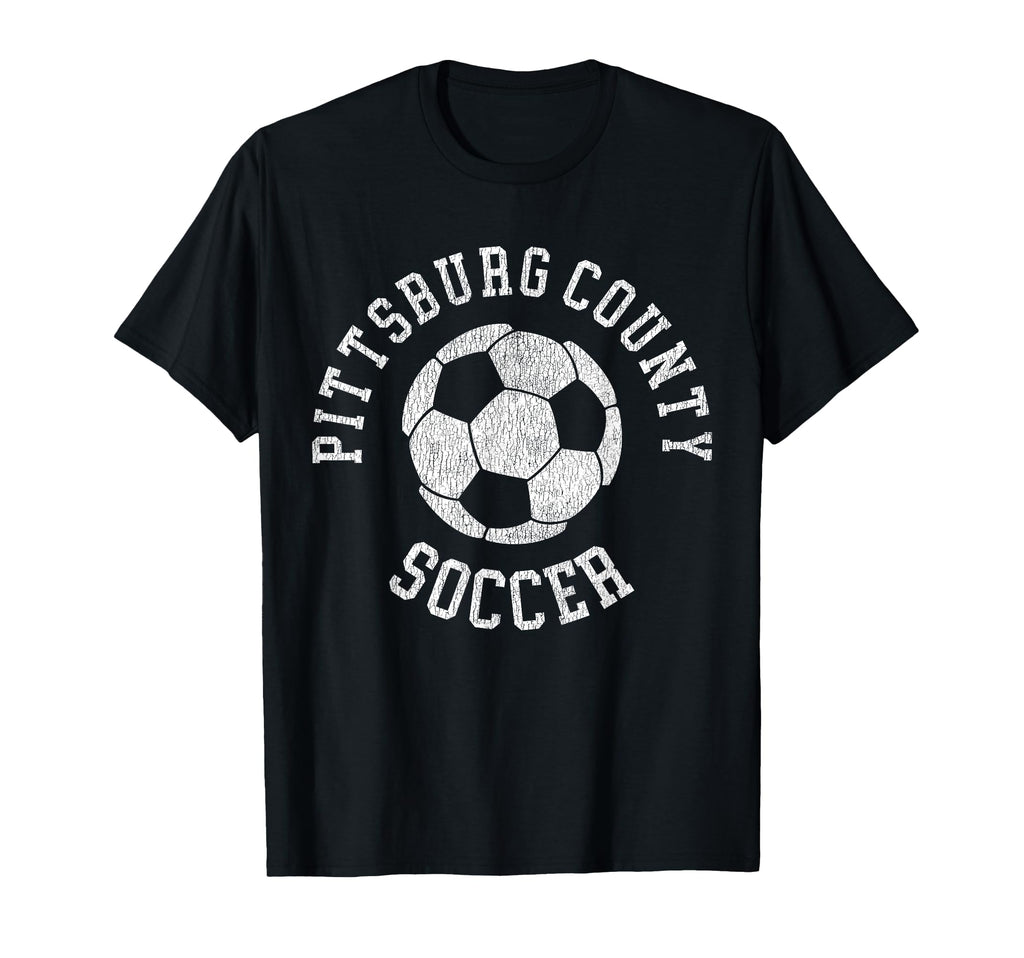 Pittsburg County Soccer Distressed T-Shirt - Fun Novelty Design for Adults
