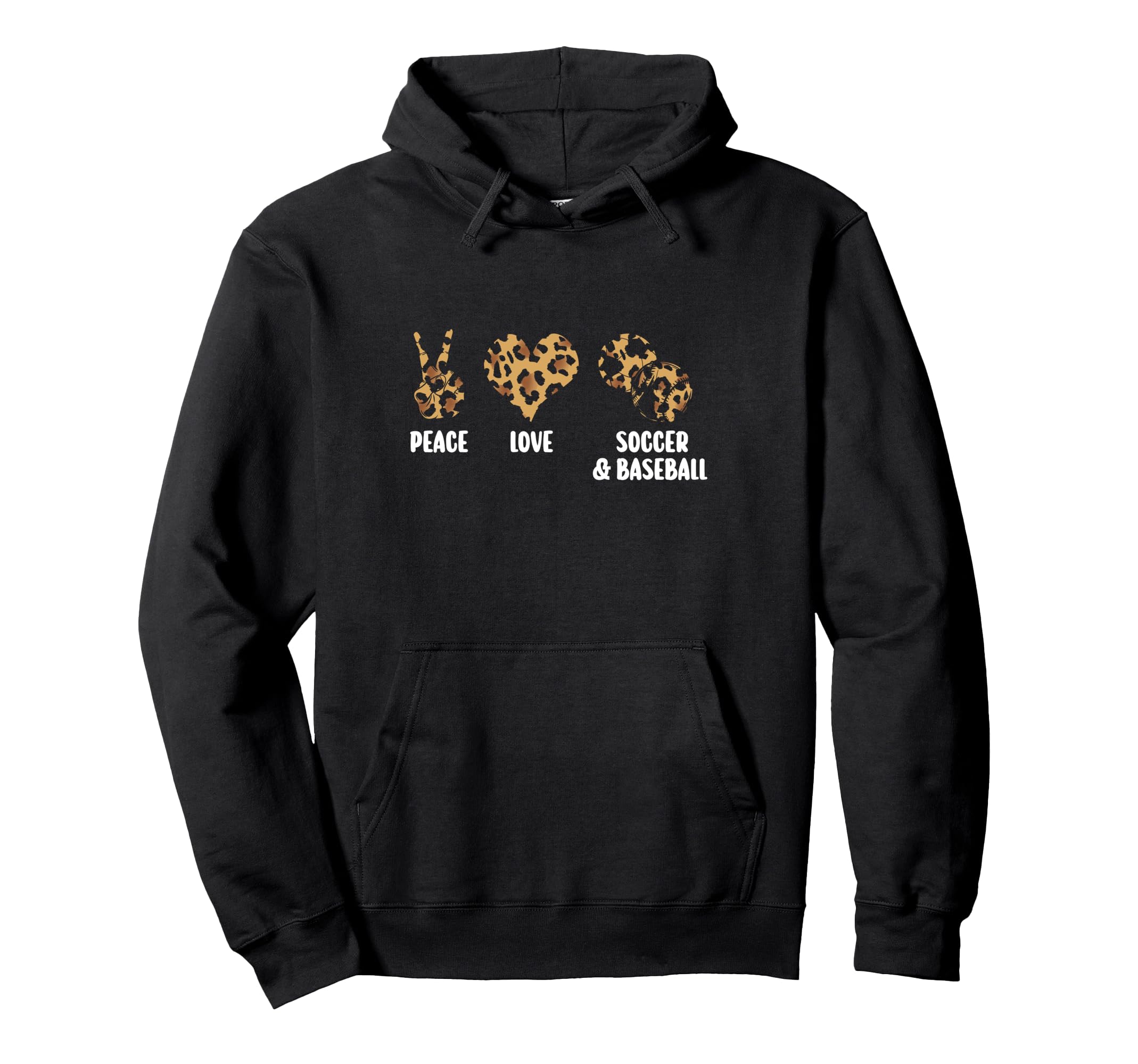 Peace Love Soccer Baseball Baseball Hoodie - Casual Everyday Wear Men Women